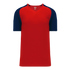 Athletic Knit V-Neck Baseball Jersey with Contrasting Shoulders (BA1375)